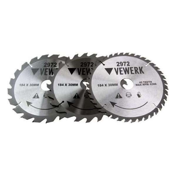 TCT cirkelzaagblad 184 mm 3-delig 20 + 24 + 40 tands TCT cirkelzaagblad 184 mm 3-delig 20 + 24 + 40 tands