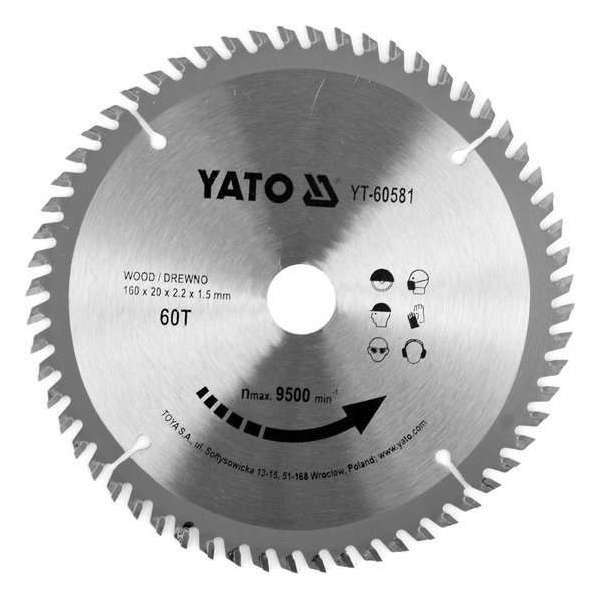 YATO Cirkelzaagblad - Ø 160mm x 20mm - 60T - Voor hout YATO Cirkelzaagblad - Ø 160mm x 20mm - 60T - Voor hout