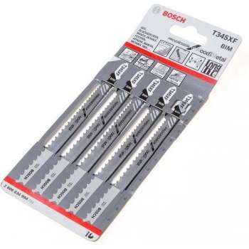Bosch Decoupeerzaagblad hout en metaal T 345 XF blister van 5 bladen