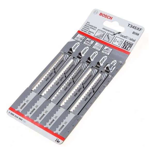 Bosch Decoupeerzaagblad hout en metaal T 345 XF blister van 5 bladen