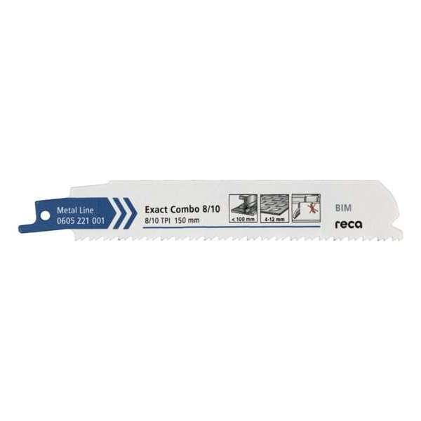 Reca Reciprozaagblad metaal Exact Combo 8/10 150 mm BiM Dikke platen (4-12 mm) ook voor glas (25 stuks) Reca Reciprozaagblad metaal Exact Combo 8/10 150 mm BiM Dikke platen (4-12 mm) ook voor glas (25 stuks)