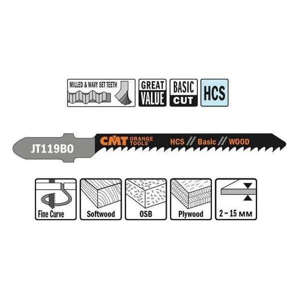 CMT decoupeerzaag HCS 50 x 76 mm. 12tpi (basic,wood) CMT decoupeerzaag HCS 50 x 76 mm. 12tpi (basic,wood)