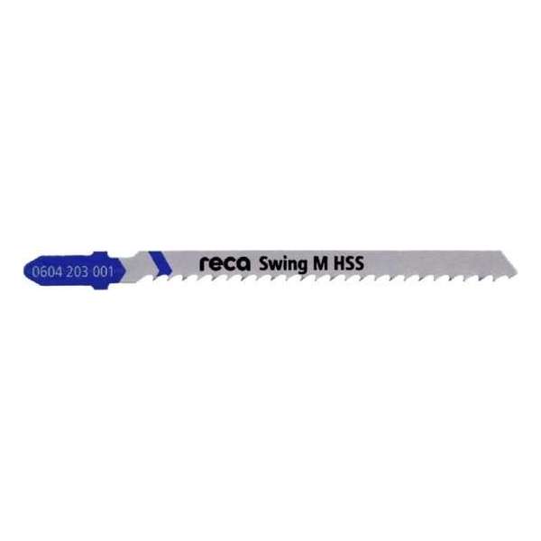 Reca Decoupeerzaagblad Swing HSS - Metaal - 3,0mm - 100/75 mm voor korte bochten metaal 3-15 mm (10 stuks) Reca Decoupeerzaagblad Swing HSS - Metaal - 3,0mm - 100/75 mm voor korte bochten metaal 3-15 mm (10 stuks)