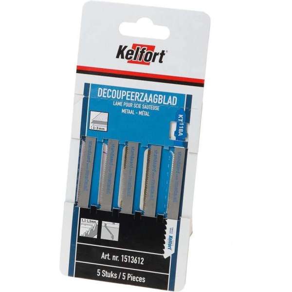 Kelfort Decoupeerzaagblad metaal KT118A blister van 5 zaagjes Kelfort Decoupeerzaagblad metaal KT118A blister van 5 zaagjes