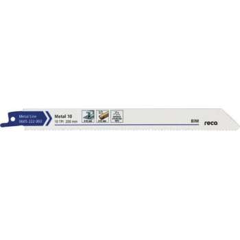 Reca Reciprozaagblad metaal Metal 10 200 mm  BiM Staal en RVS van 3,0 tot 12 mm en non-ferro metalen (25 stuks)