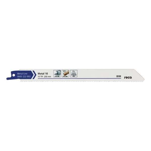 Reca Reciprozaagblad metaal Metal 10 200 mm BiM Staal en RVS van 3,0 tot 12 mm en non-ferro metalen (25 stuks) Reca Reciprozaagblad metaal Metal 10 200 mm BiM Staal en RVS van 3,0 tot 12 mm en non-ferro metalen (25 stuks)