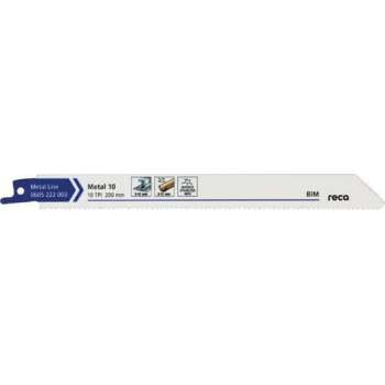 Reca Reciprozaagblad metaal Metal 10 200 mm  BiM Staal en RVS van 3,0 tot 12 mm en non-ferro metalen (10 stuks)