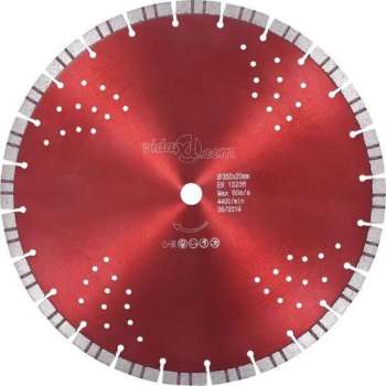 vidaXL Diamantzaagblad met turbo en gaten 350 mm staal  VDXL_143234