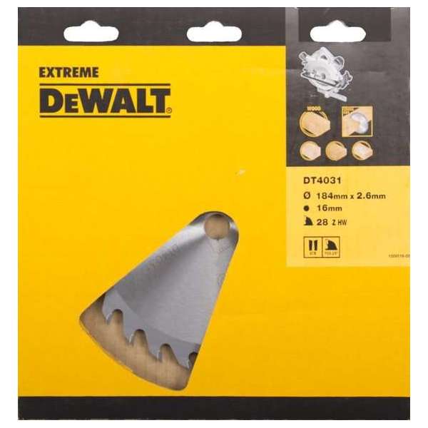 DeWalt DT4031 Cirkelzaagblad Extreme 184x1.8x16mm 28T