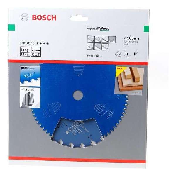 Bosch cirkelzaagblad - Expert wood - 165 x 30 x 2,6 mm - T24 - 2608644025 Bosch cirkelzaagblad - Expert wood - 165 x 30 x 2,6 mm - T24 - 2608644025