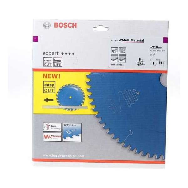 Bosch - Cirkelzaagblad Expert for Multi Material 210 x 30 x 2,4 mm, 54 Bosch - Cirkelzaagblad Expert for Multi Material 210 x 30 x 2,4 mm, 54