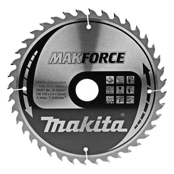 Makita B-08501 Zaagb hout 210x30x2,4 40T 20g Makita B-08501 Zaagb hout 210x30x2,4 40T 20g