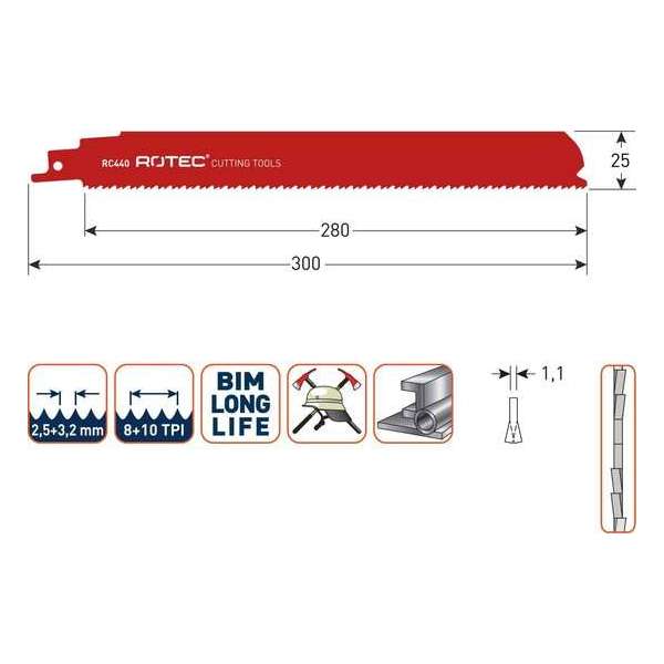 Reciprozaagblad RC440 / S1226CHF set 5 stuks Reciprozaagblad RC440 / S1226CHF set 5 stuks