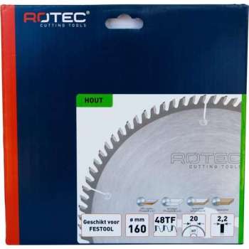 Rotec HM Formaatzaagblad Trapezium/Vlak ø160x20 Z48 TF