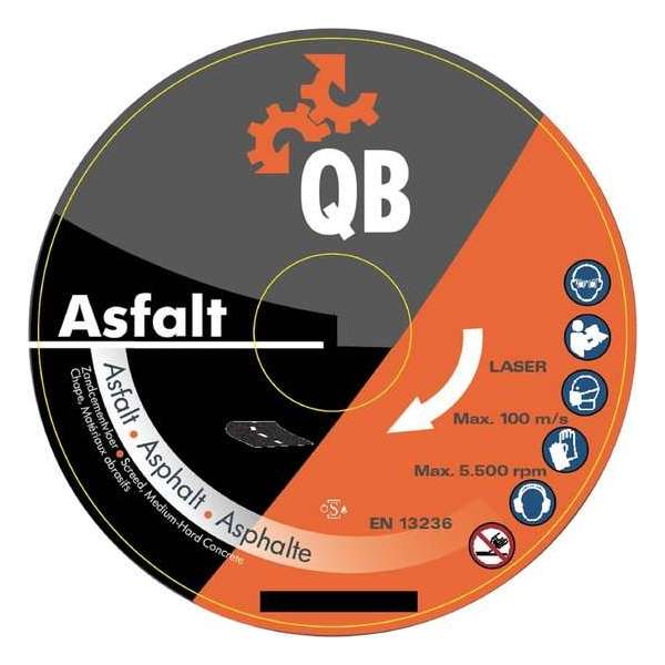 Diamant zaagblad QB Asfalt Ø350mm asgat 25,4mm - slijpschijf Diamant zaagblad QB Asfalt Ø350mm asgat 25,4mm - slijpschijf