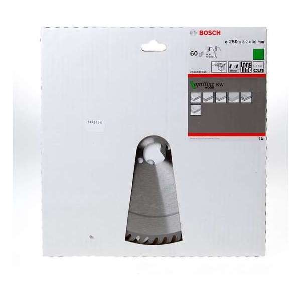 Bosch - Cirkelzaagblad Optiline Wood 250 x 30 x 3,2 mm, 60 Bosch - Cirkelzaagblad Optiline Wood 250 x 30 x 3,2 mm, 60