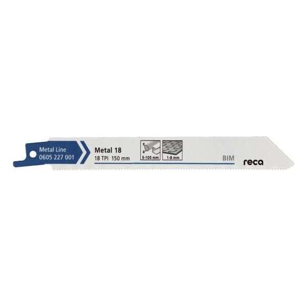Reca Reciprozaagblad metaal Metal 18 150 mm BiM Dunne platen (1,5-4 mm), buizen / profielen (10 stuks) Reca Reciprozaagblad metaal Metal 18 150 mm BiM Dunne platen (1,5-4 mm), buizen / profielen (10 stuks)
