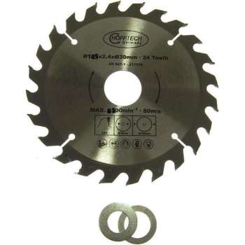 Cirkelzaagblad Ø 185 x 2.4 x Ø 30mm 24 Tands incl verloopringen 20 en 16mm
