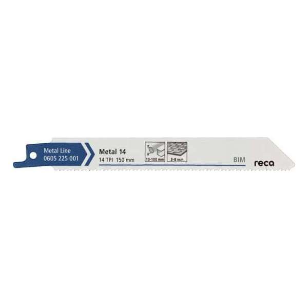 Reca Reciprozaagblad metaal Metal 14 150 mm  BiM Dikke platen (3-8 mm), massieve buizen / profielen (25 stuks)
