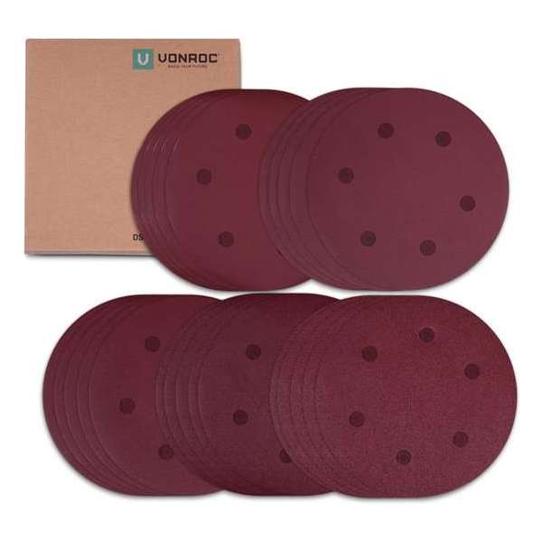 VONROC Schuurpapier set – 225MM – 25 stuks – Voor schuurmachines – Incl. klittenbandbevestiging VONROC Schuurpapier set – 225MM – 25 stuks – Voor schuurmachines – Incl. klittenbandbevestiging