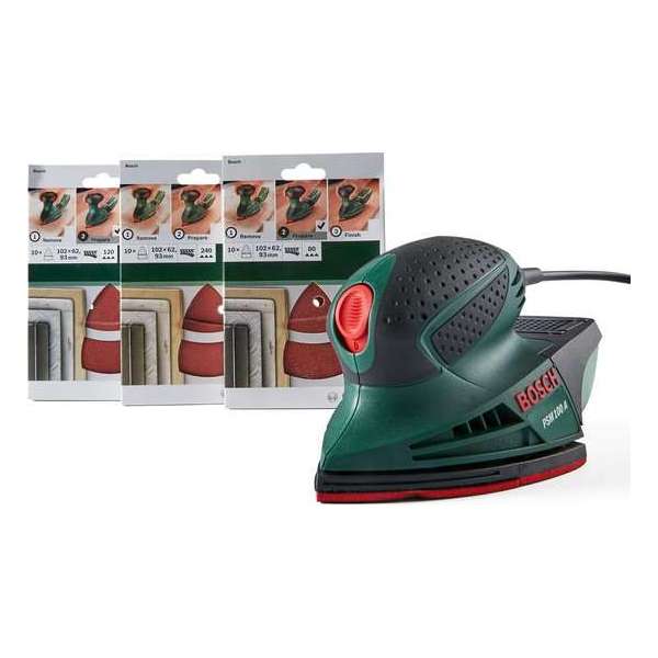 Bosch PSM 100 A Multischuurmachine + 30 schuurvellen - 100W Bosch PSM 100 A Multischuurmachine + 30 schuurvellen - 100W