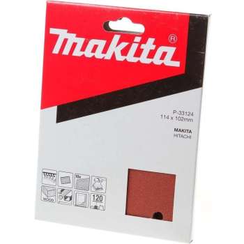 Makita P-33124 Vlak schuurvel Red - K120 - 114 x 102mm (10st)