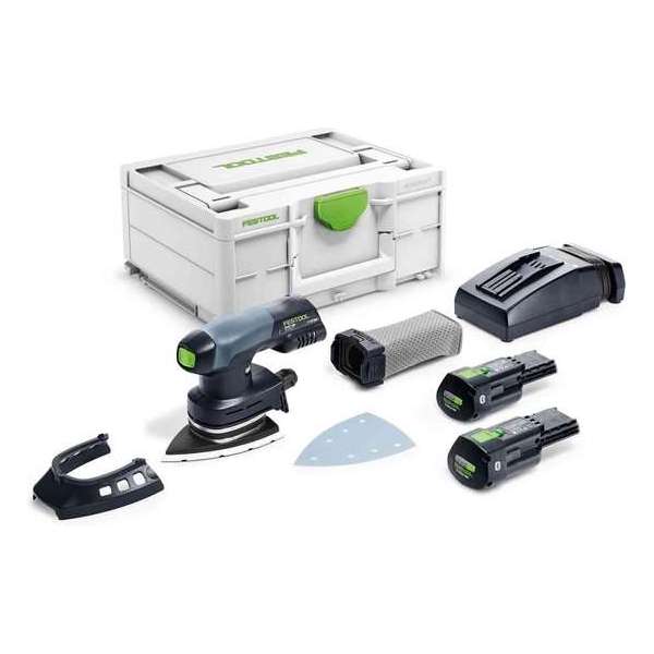 Festool DTSC 400 3,1 I-Plus 18V Li-Ion accu deltaschuurmachine set (2x 3,1Ah) in systainer - 100x150mm - koolborstelloos