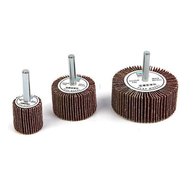 HBM 60 x 25 mm Lamellen schuurschijf met 6 mm opname HBM 60 x 25 mm Lamellen schuurschijf met 6 mm opname