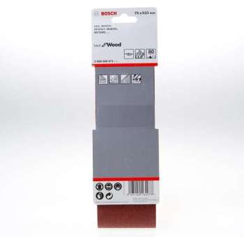 Bosch Schuurband 75 x 533mm K80 blister van 3 banden (Prijs per 2 stuks)