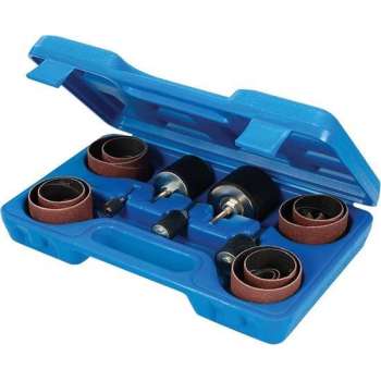 Silverline Schuurkoker 13 t/m 50 mm. in Handige Koffer - 80 Korrel - 25 Delig Set