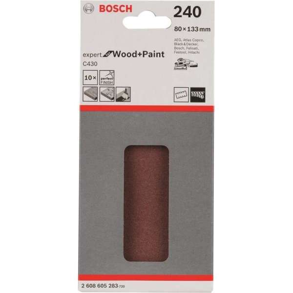 Bosch - 10-delige schuurbladset 80 x 133 mm, 240 Bosch - 10-delige schuurbladset 80 x 133 mm, 240