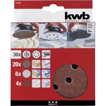 KWB schuurschijvenset 125mm - (30 st.)