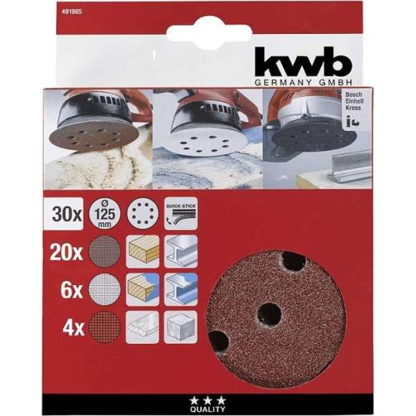 KWB schuurschijvenset 125mm - (30 st.) KWB schuurschijvenset 125mm - (30 st.)