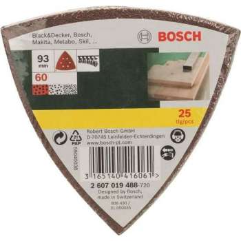 Bosch 25-delige schuurbladenset voor deltaschuurmachines - korrel 60