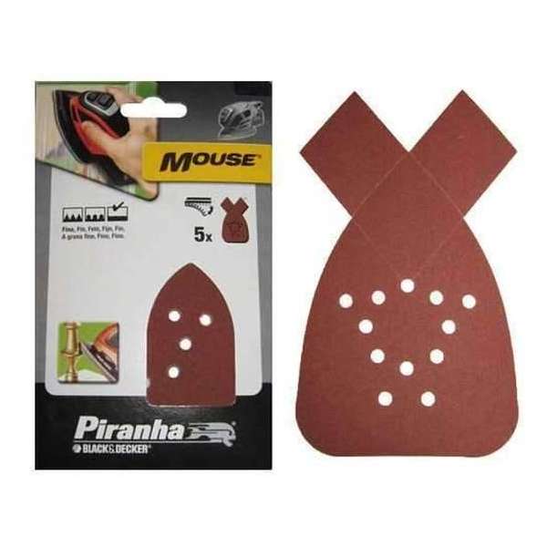 Piranha Schuurstroken Mouse, 240K 5 stuks X31019 Piranha Schuurstroken Mouse, 240K 5 stuks X31019