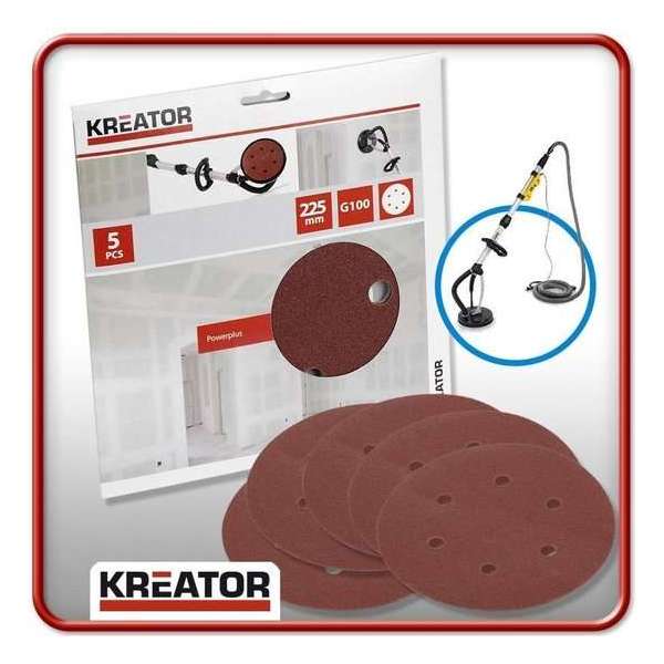 Kreator KRT232007 Schuurpapier Rond 225 mm K150 Kreator KRT232007 Schuurpapier Rond 225 mm K150