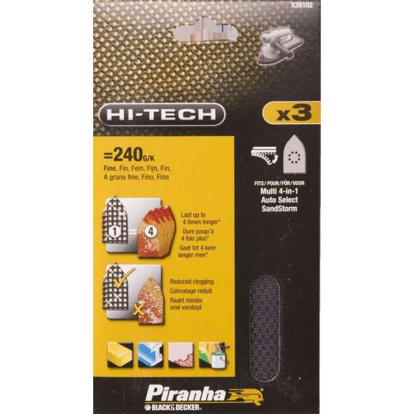 Piranha Schuurgaas Multischuurmachine 170 x 100 mm K240 Piranha Schuurgaas Multischuurmachine 170 x 100 mm K240