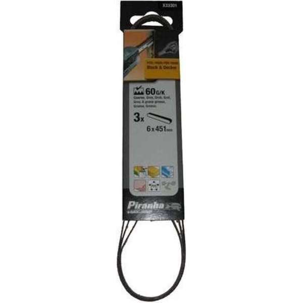 Piranha Schuurbanden voor powerfile 6x451mm, 60K 3 stuks X33301 Piranha Schuurbanden voor powerfile 6x451mm, 60K 3 stuks X33301