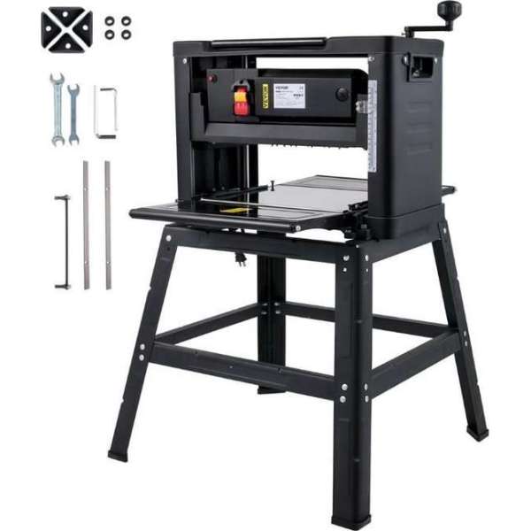 Dakta® Vandiktebank | 2000W | Vlakbank | Max breedte 33cm | Schaafbank | Stofuitlaat | Dikte 5-160mm | 8000RPM | Met onderstel Dakta® Vandiktebank | 2000W | Vlakbank | Max breedte 33cm | Schaafbank | Stofuitlaat | Dikte 5-160mm | 8000RPM | Met onderstel