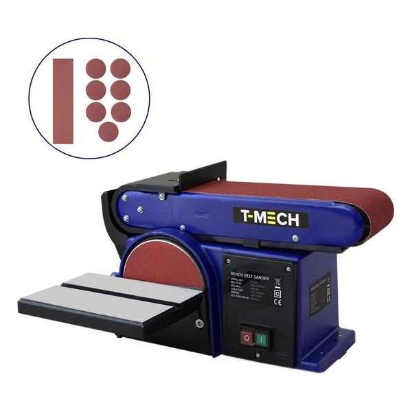 T-Mech 500W Band- en schijf schuurmachine 230V Ø150mm Incl extra schuurpapier T-Mech 500W Band- en schijf schuurmachine 230V Ø150mm Incl extra schuurpapier