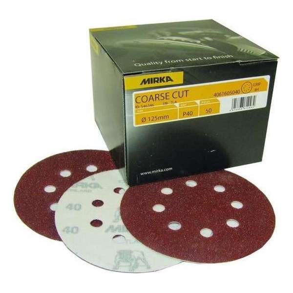 MIRKA Coarse Cut Schuurschijven 125mm met 8 gaten - P60