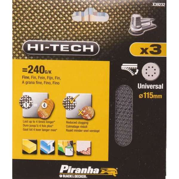 Piranha Schuurgaas 115mm K240 Piranha Schuurgaas 115mm K240