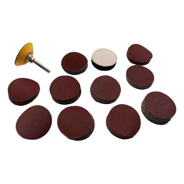 Set van 50 mm schuurblok (met 100 schuurschijfjes, korrel 80-2000) Set van 50 mm schuurblok (met 100 schuurschijfjes, korrel 80-2000)