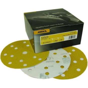 MIRKA Gold Schuurschijven 150mm met 15 gaten - P80