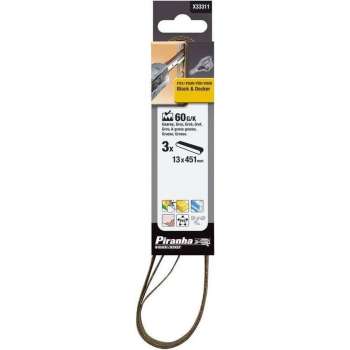 STANLEY 3-delige 13 x 451 mm K60 schuurbandenset voor De Black & Decker KA900E Powerfile