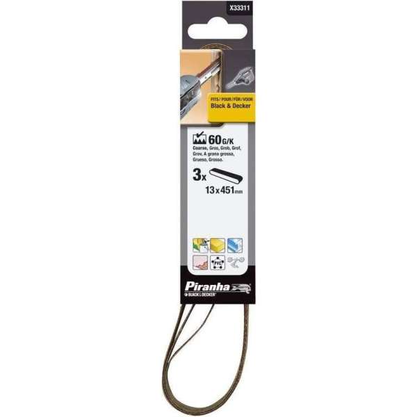 STANLEY 3-delige 13 x 451 mm K60 schuurbandenset voor De Black & Decker KA900E Powerfile STANLEY 3-delige 13 x 451 mm K60 schuurbandenset voor De Black & Decker KA900E Powerfile