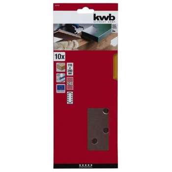 KWB SCHUURSTROKEN, HOUT EN METAAL, KORUND, 115 X 280 MM, GEPERFOREERD
