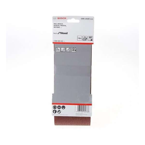 Bosch - 3-delige schuurbandset 100 x 620 mm - 60 Bosch - 3-delige schuurbandset 100 x 620 mm - 60