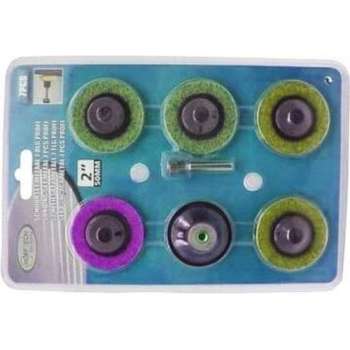 Set van 7 stuks polijst- en schuurschijven (1/4 inch)