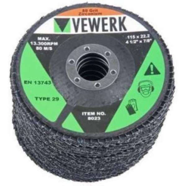 Lammelen schuurschijven K60 Zirconium 115 x 22,2 mm 10 stuks Lammelen schuurschijven K60 Zirconium 115 x 22,2 mm 10 stuks